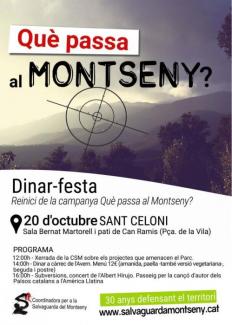 Cartell Dinar-Festa reinici campanya Què passa al Montseny?