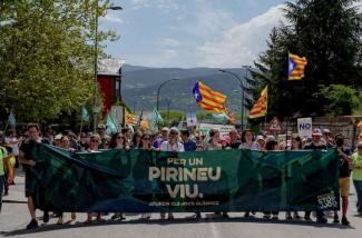 Principi de la manifestació contra els jocs olímpics als Pirineus